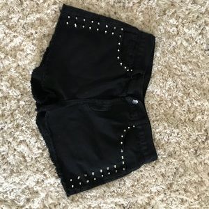 Black shorts with jewels